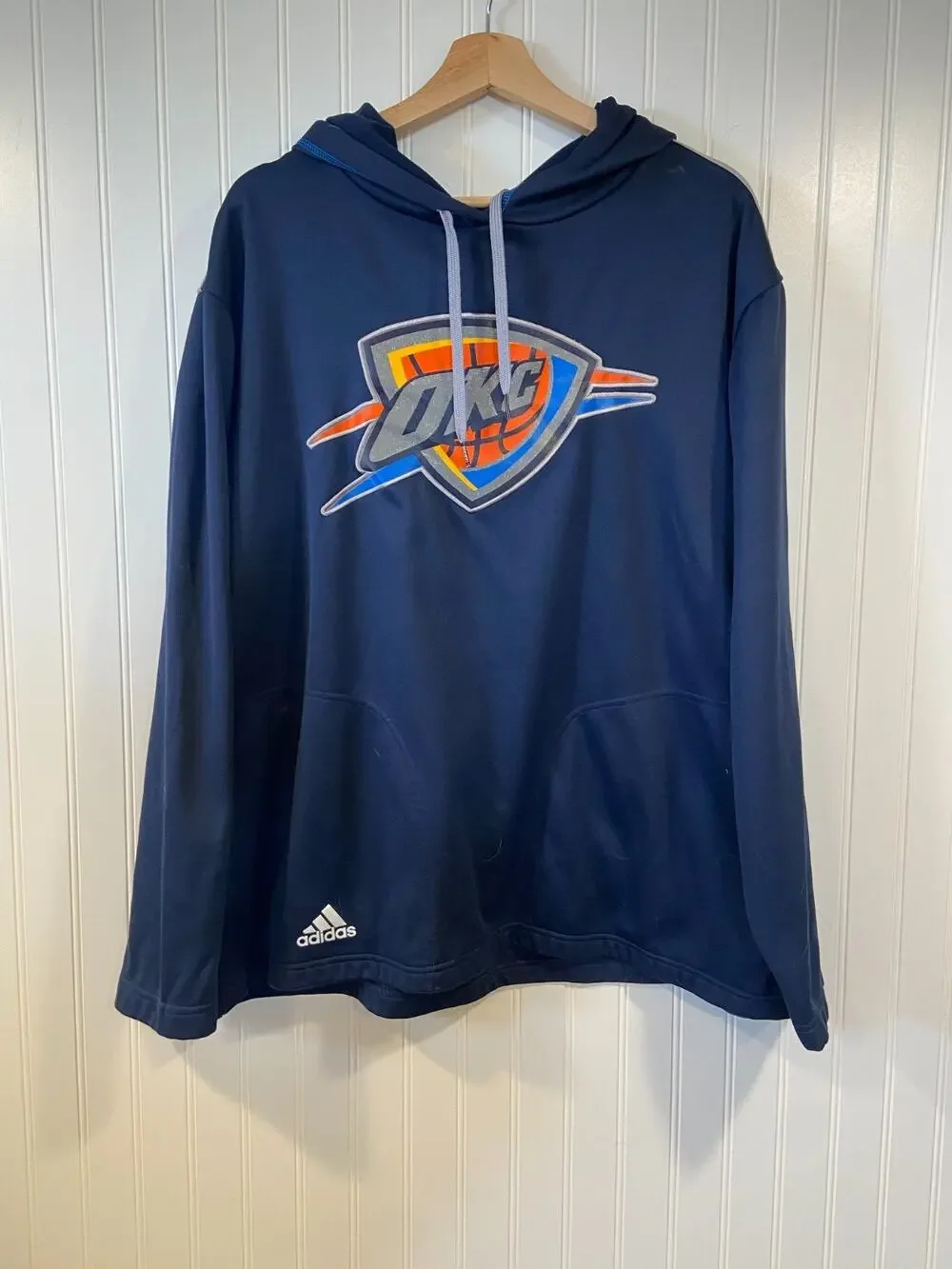 Adidas Oklahoma City Thunder Hoodie Adult Small XL Blue Long Sleeve Pullover